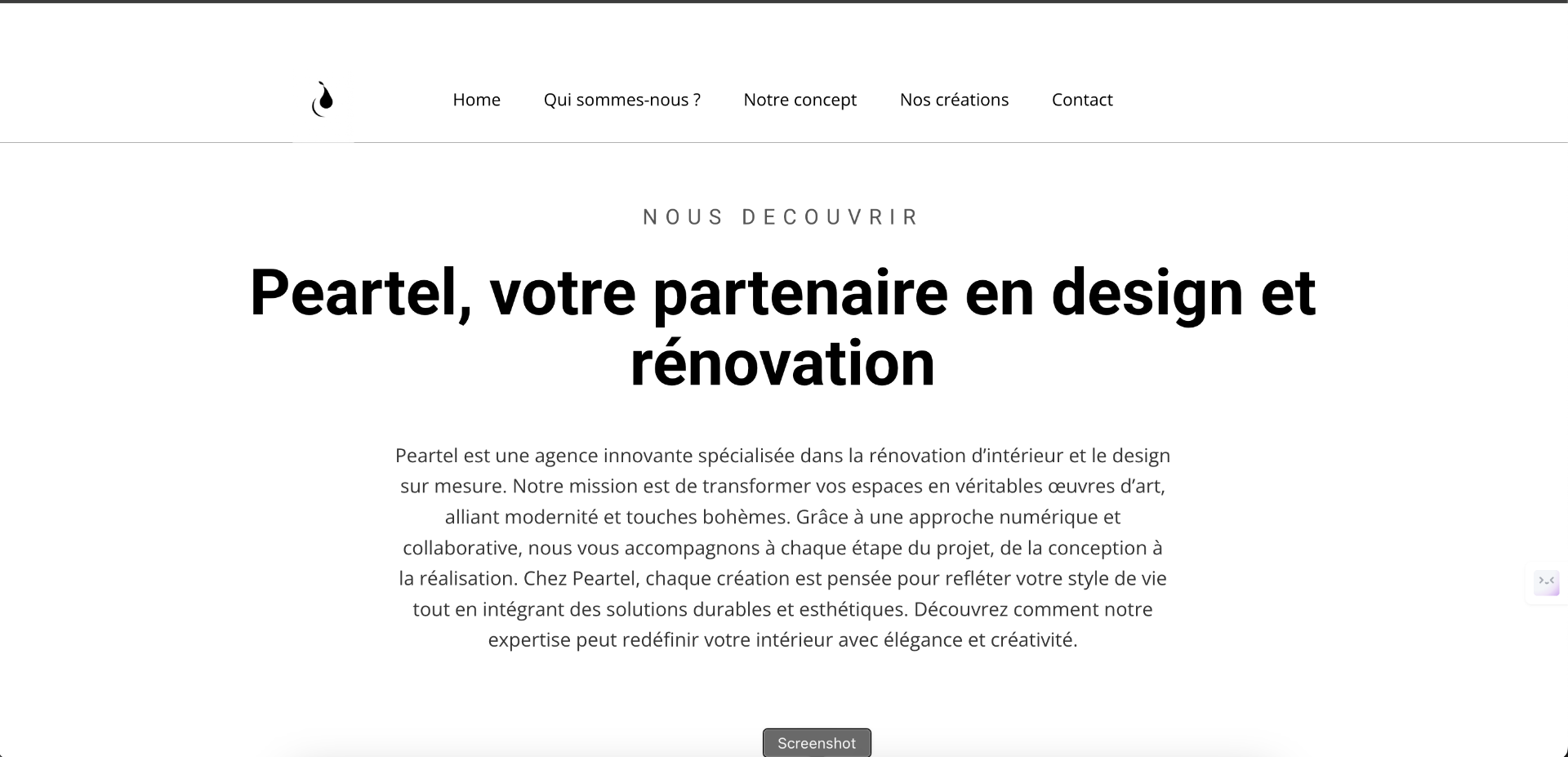 🖥️ Peartel – Site Vitrine d’Agence de Design (Projet Front-End)
